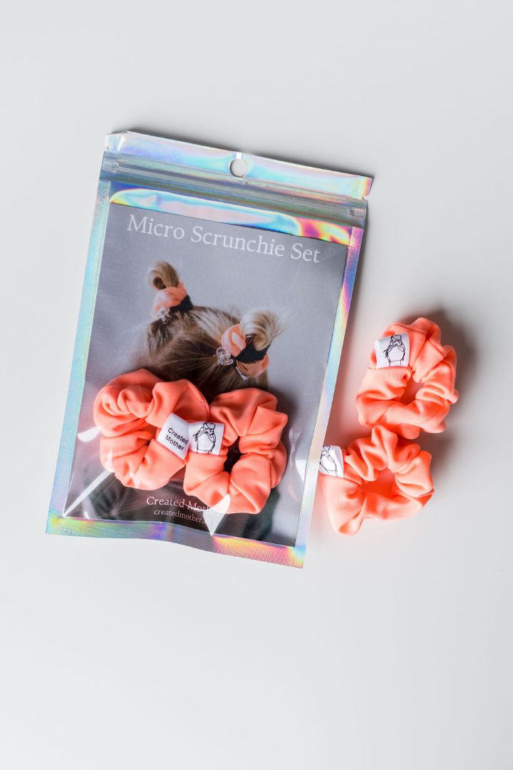 Created Mother - Micro Scrunchie Set - Peach