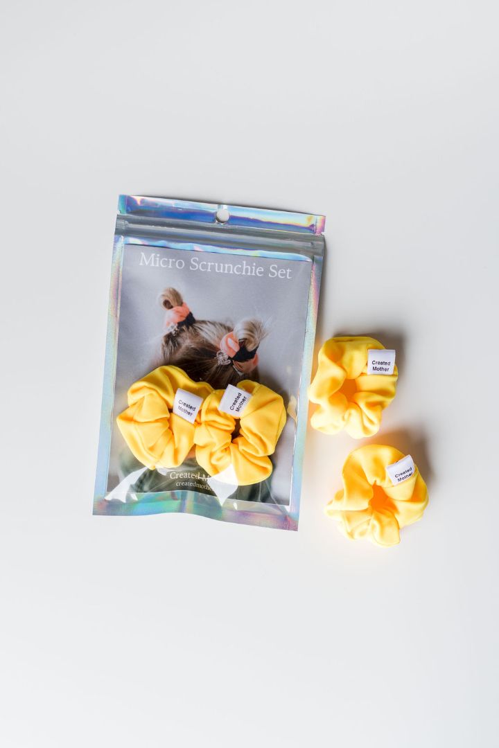 Created Mother - Micro Scrunchie Set - Yellow