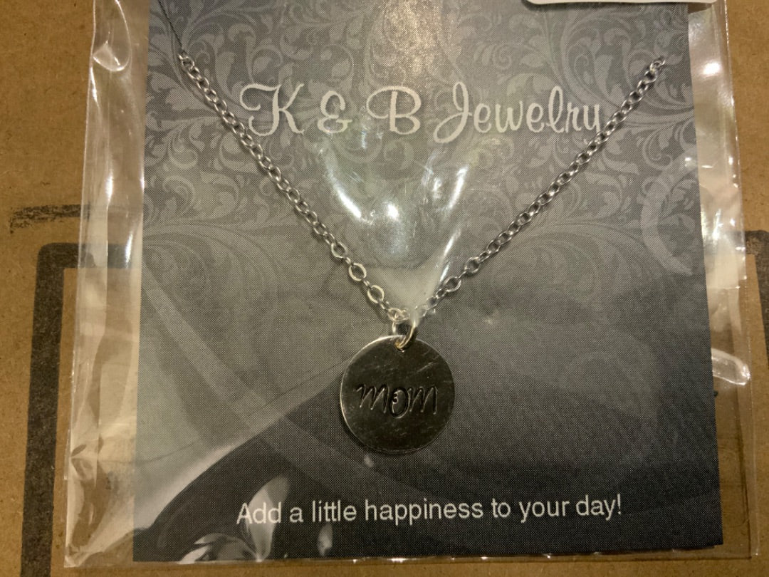 K&B Jewelry - Necklace - Sterling Silver Round Mom Pendant - NS264-SS