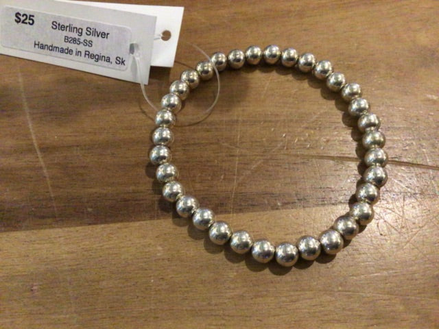 K&B Jewelry - Bracelet (Large Bead) - Sterling Silver Plated - B285-SS