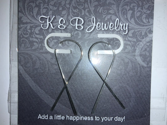 K&B Jewelry - Earrings - Sterling Silver Criss Cross - EM099-SS