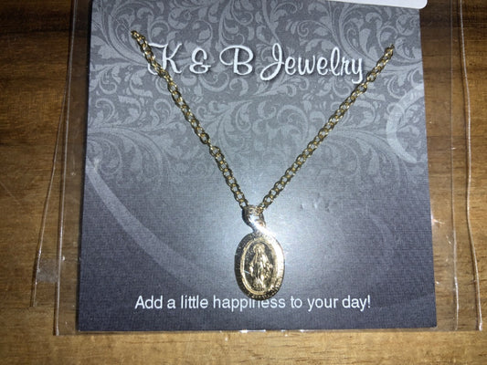 K&B Jewelry - Necklace - 14k Gold Filled Holy Mary - NS079-GF