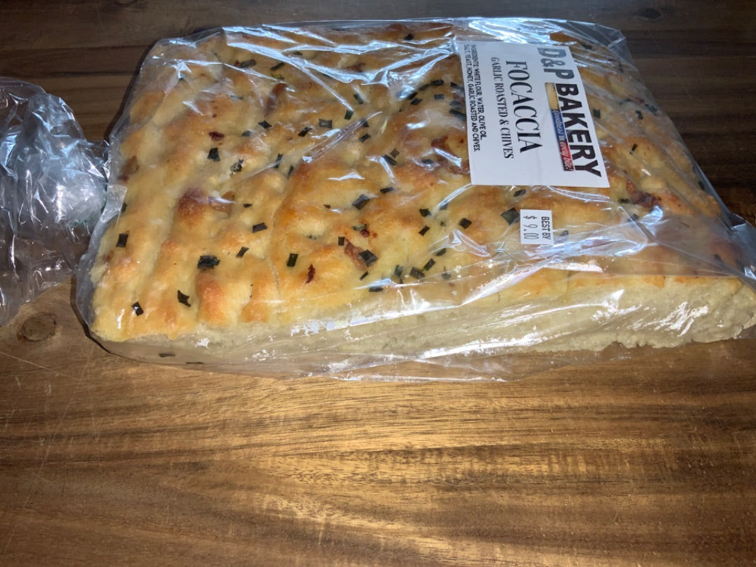 D&P Bakery - Focaccia -Roasted Garlic & Chives