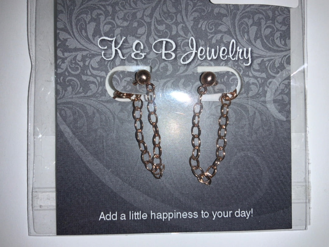 K&B Jewelry - Earrings - Rose Gold Filled Studs With Dangles - E093-RG