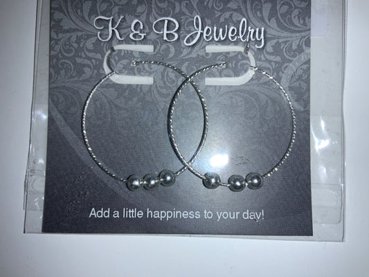 K&B Jewelry - Earrings - Sterling Silver Hoops -  EST-208-SS