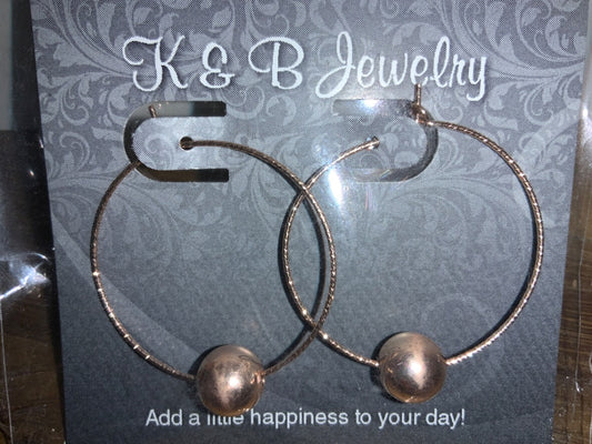 K&B Jewelry - Earrings - Rose Gold Filled Hoops - E088-RG