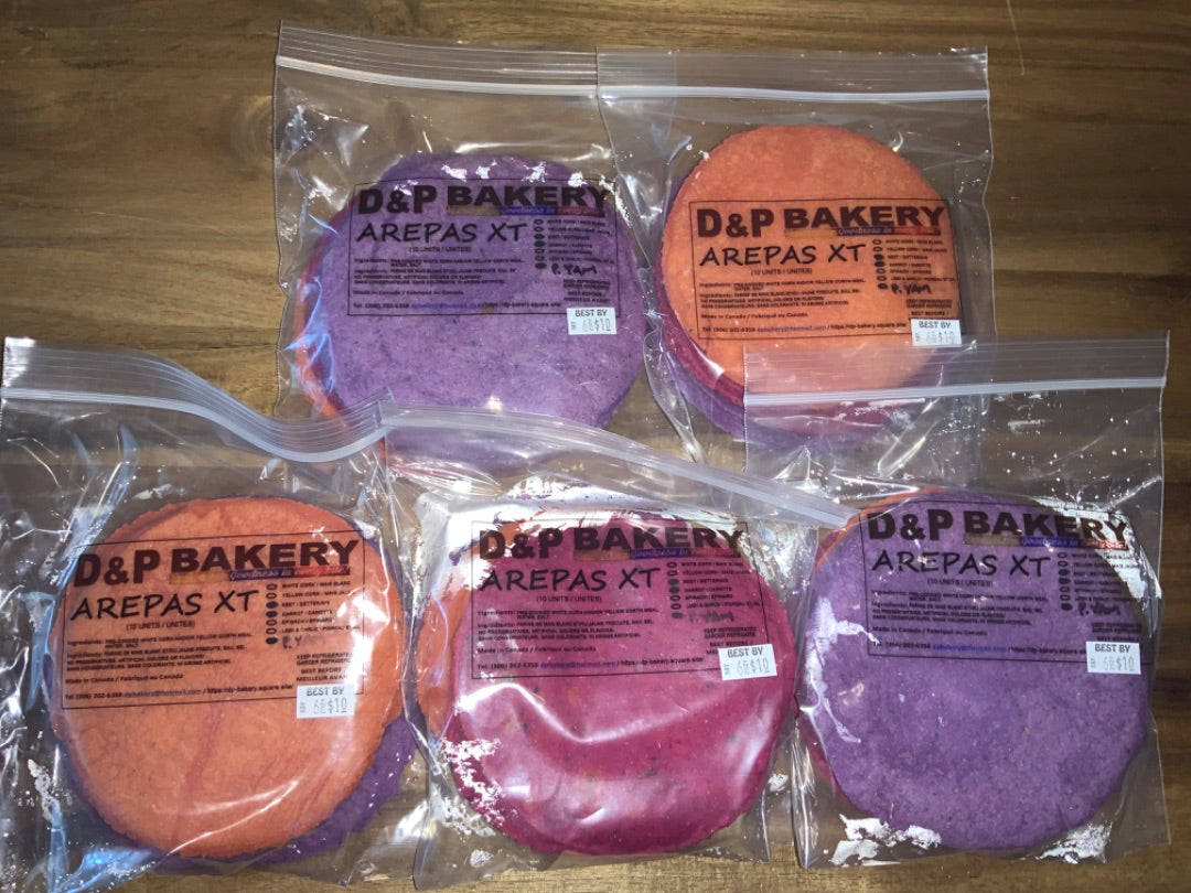 D&P Bakery - Arepas - Beet/Carrot/Purple Yam (10 pack)