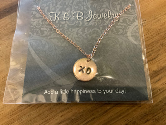 K&B Jewelry - Necklace - Rose Gold Filled XO Pendant - NS061-RG