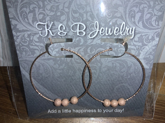 K&B Jewelry - Earrings - Rose Gold Filled Sparkle Hoops - E081-RG