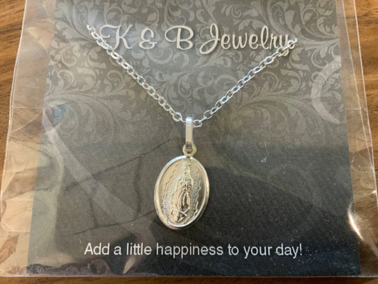 K&B Jewelry - Necklace - Sterling Silver Holy Mary - NS251-SS