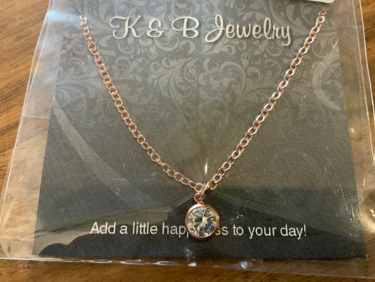 K&B Jewelry - Necklace - Rose Gold Filled Diamond - NS056-RG