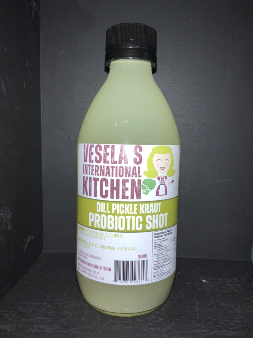 Vesela's International Kitchen - Probiotic Gut Shot - Dill Pickle Kraut 350ml